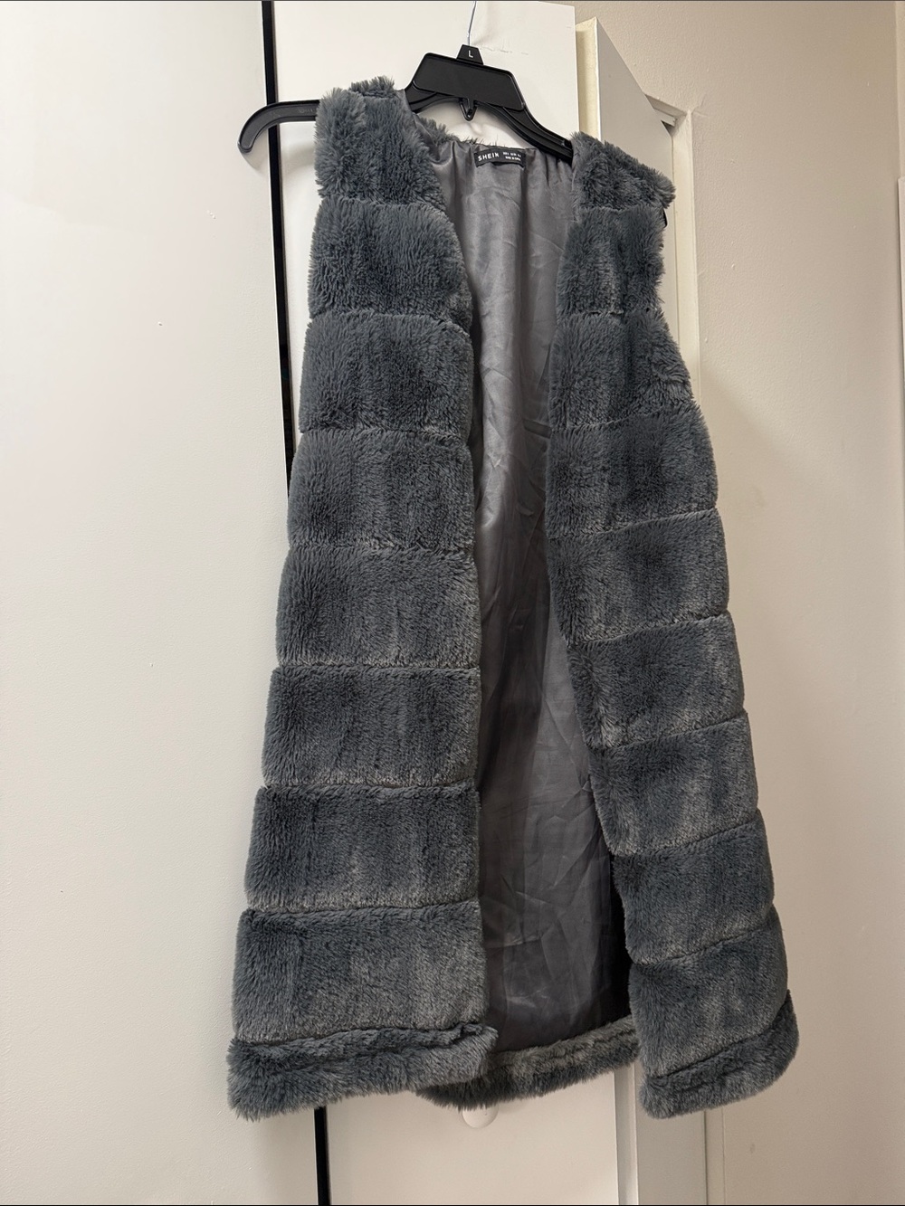 Plush Faux Fur Grey Sleeveless Vest